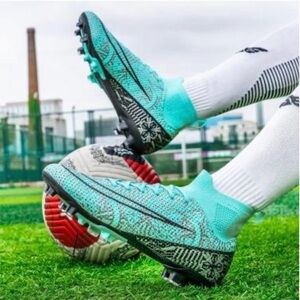 NEW Unisex Yourh/Adults Aqua High Top Sock Soccer Cleats US 5.5 EU 37